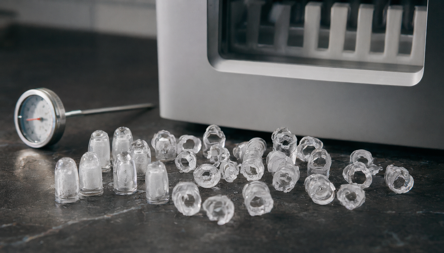 hollow incomplete ice cubes versus solid bullet cubes
