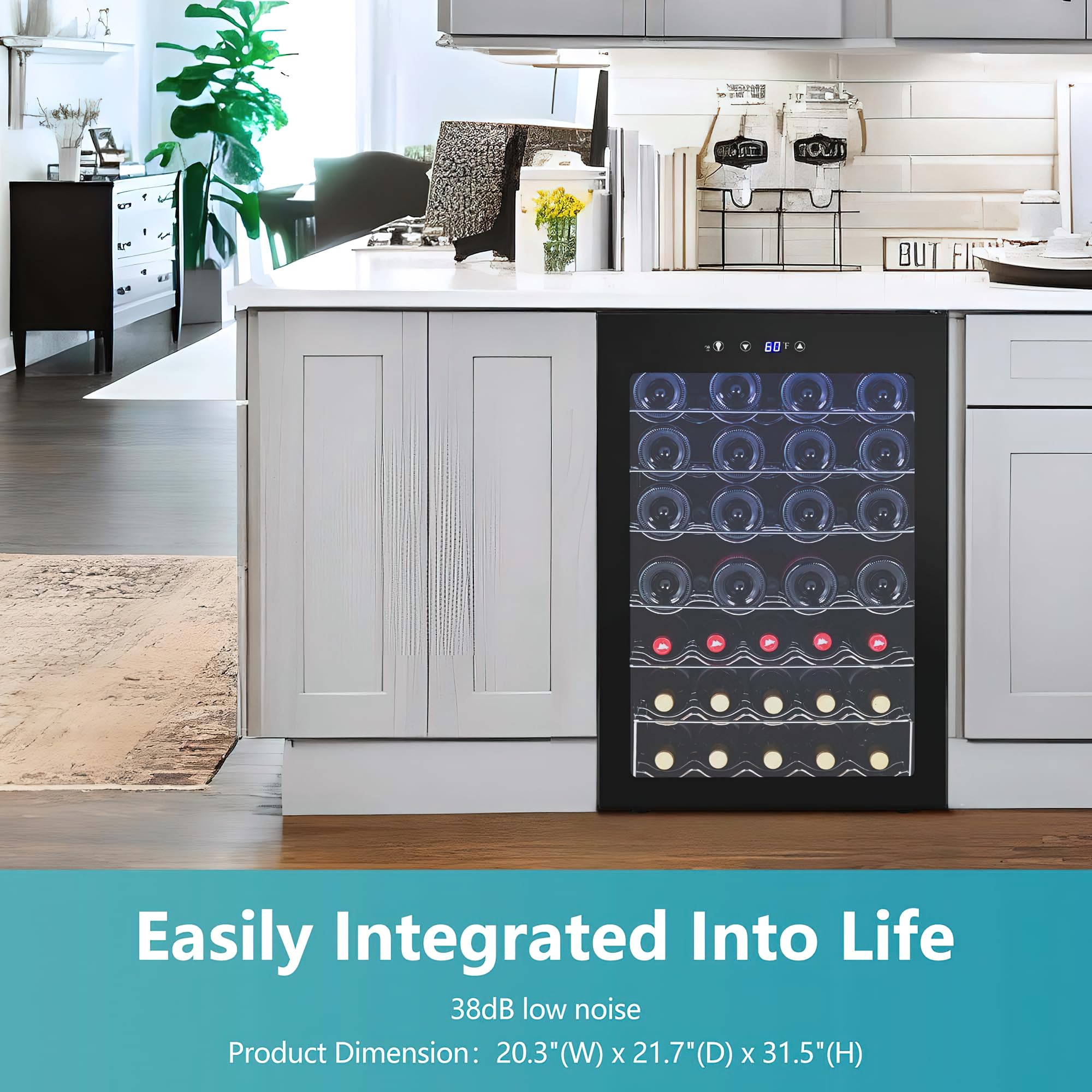 Euhomy Still Max Beverage & Wine Cooler with 45-bottle capacity and 38dB low noise