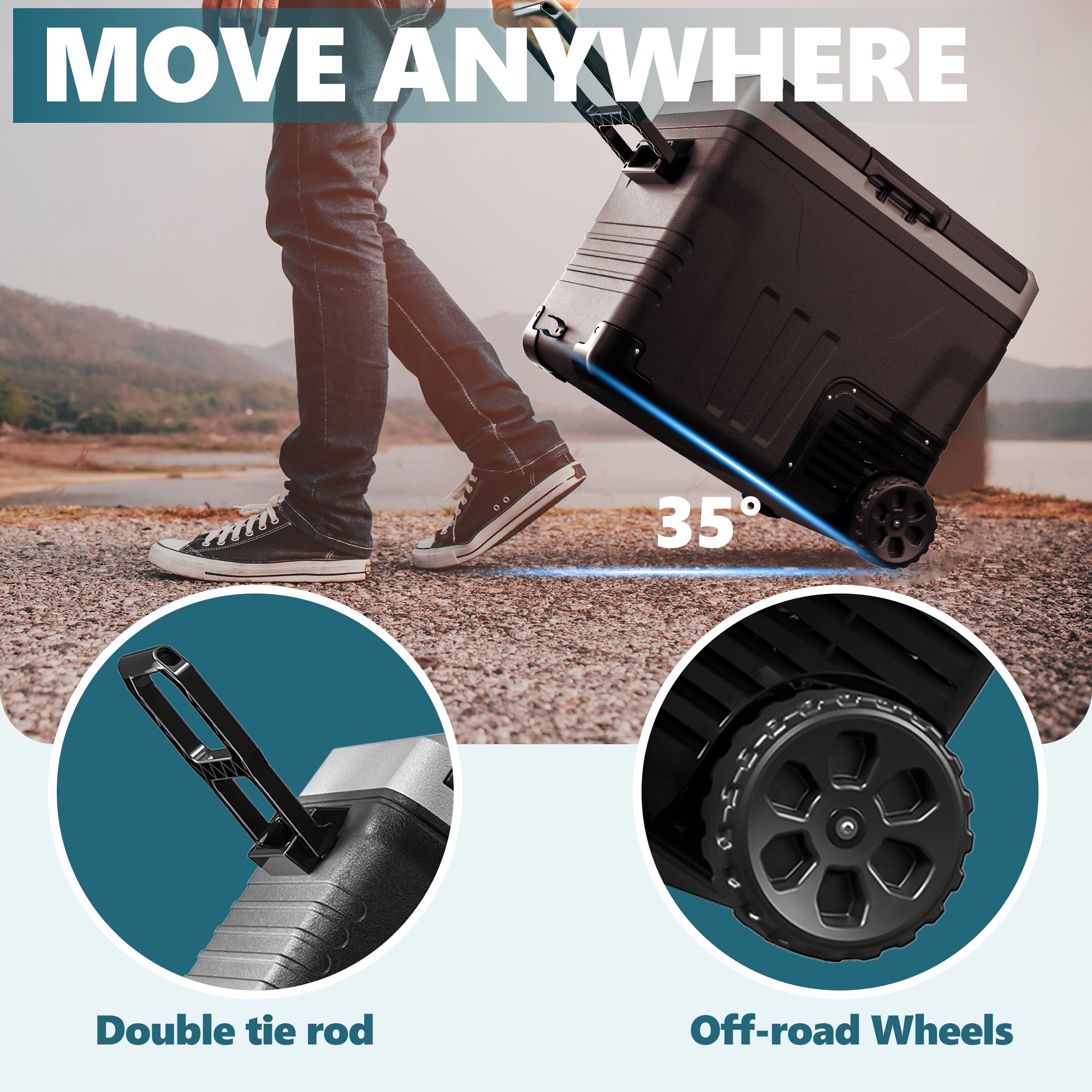 EUHOMY 12 Volt Camp Refrigerator Temperature Control Dual Zone Portable Car Refrigerator - Euhomy