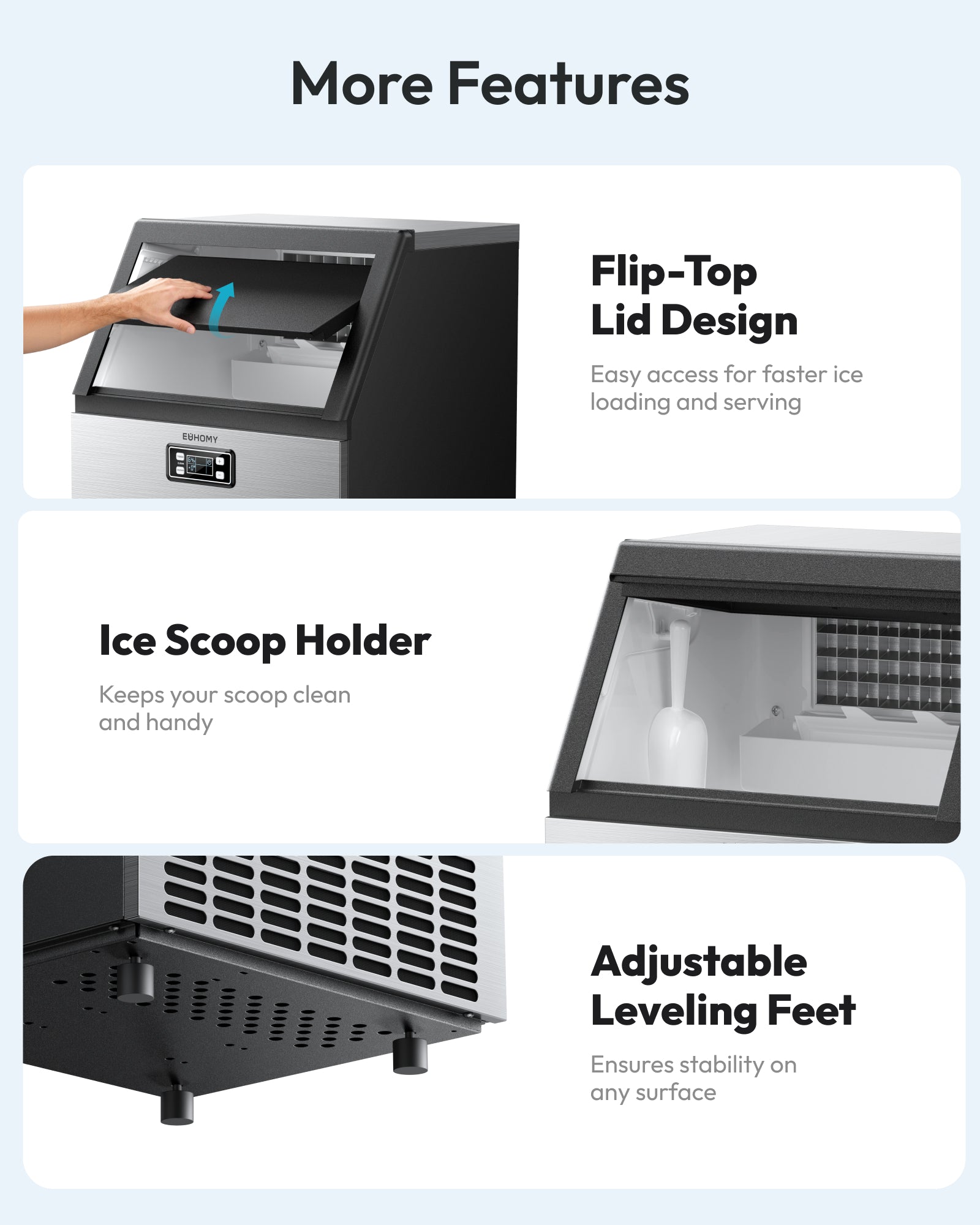 Euhomy Lucid M1 Cube Commercial Ice Maker