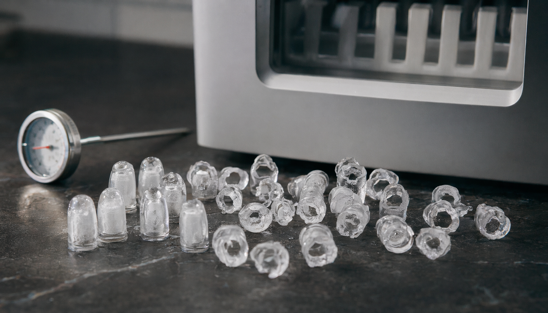 hollow incomplete ice cubes versus solid bullet cubes