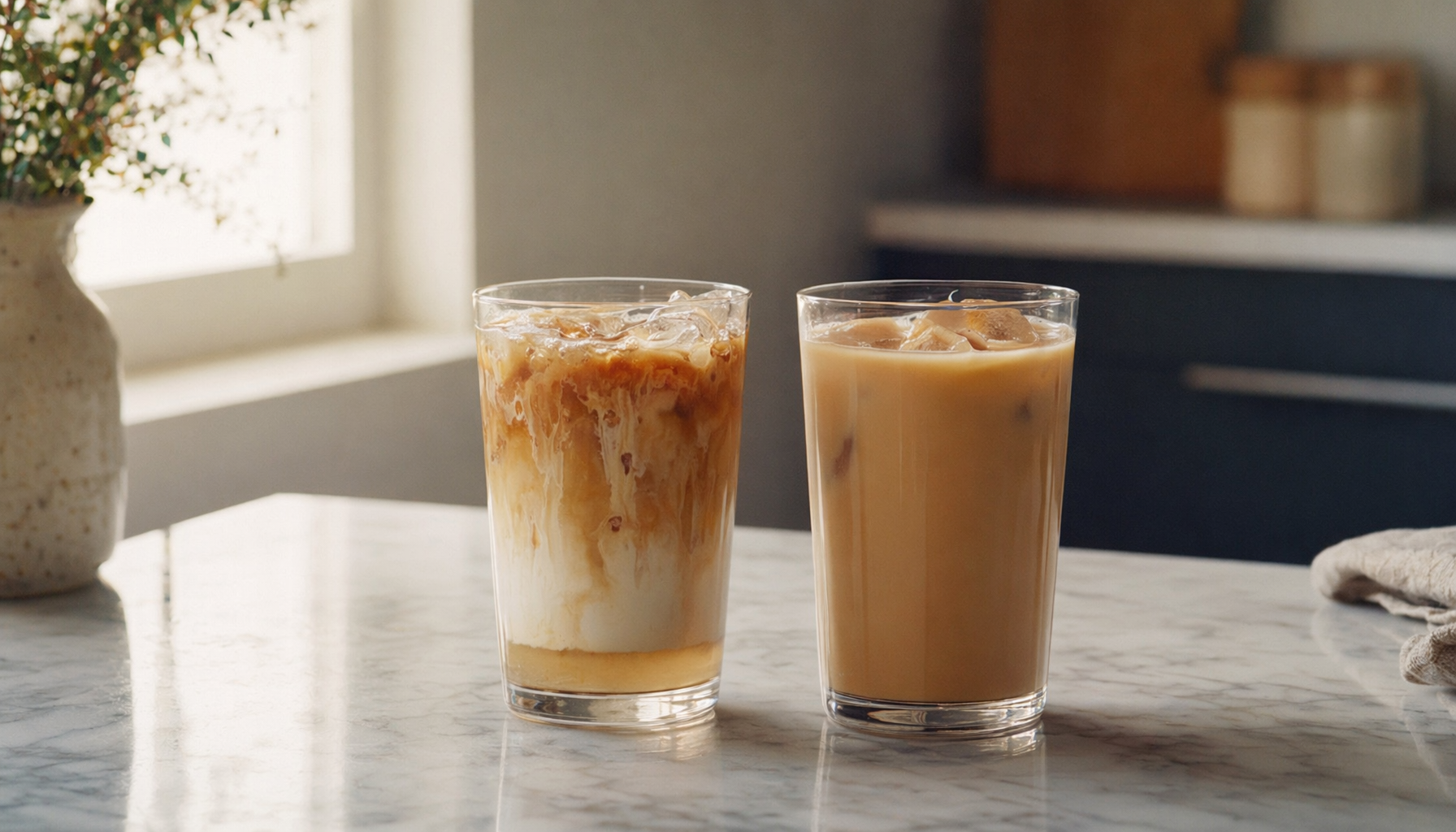 iced latte separation problem versus smooth comparison