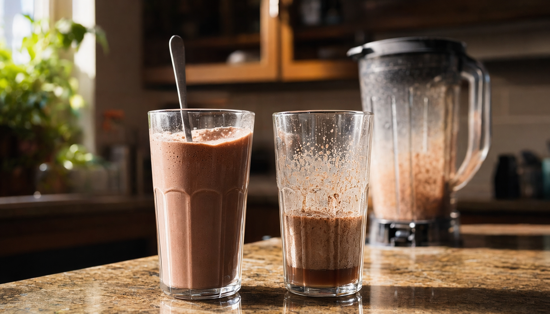 thick protein shake versus thin watery shake ice comparison