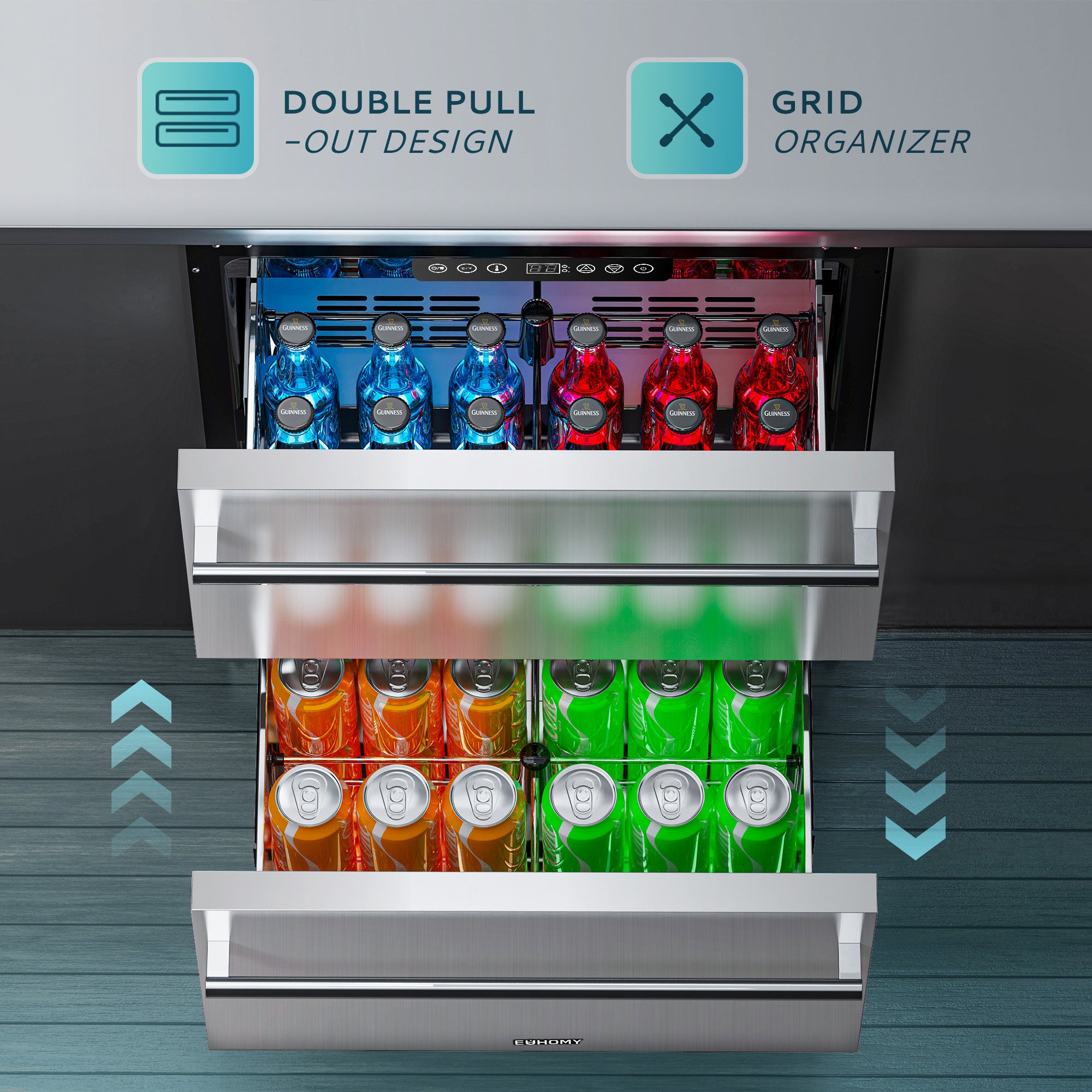 Euhomy Pulse Dual 150 Beverage Refrigerator