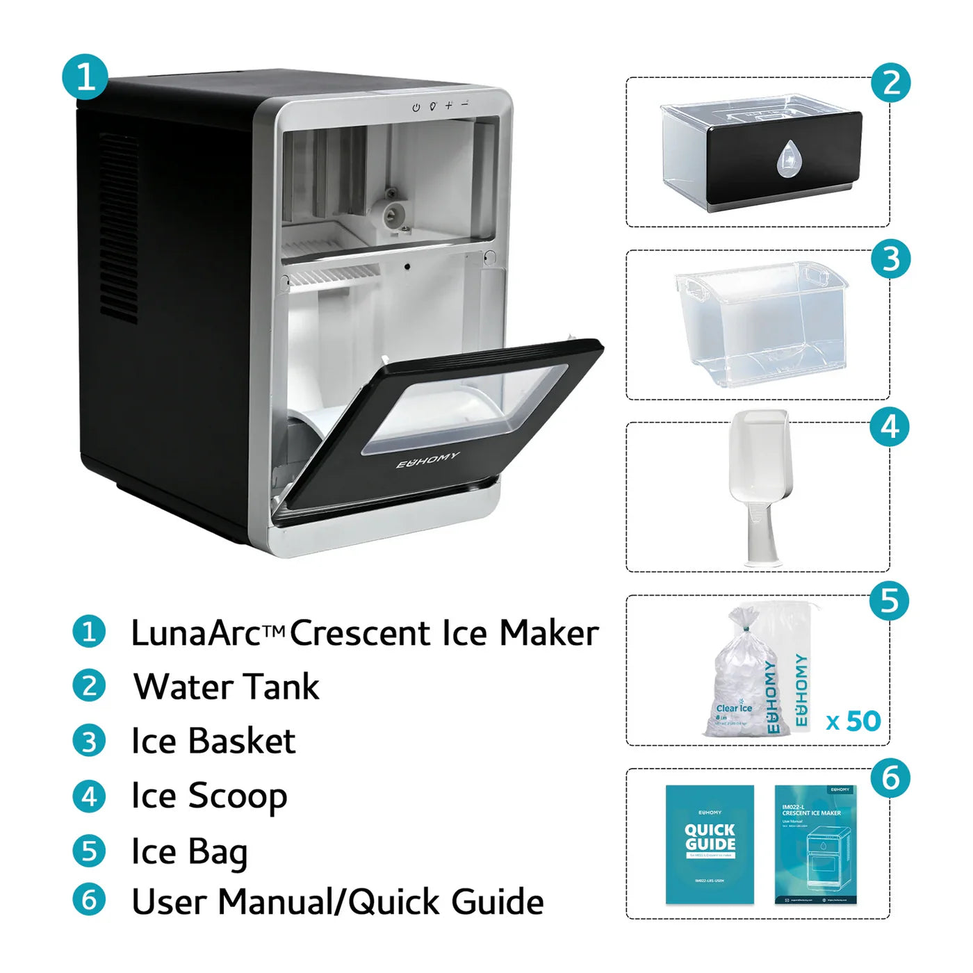 Euhomy Luna Arc Crescent Ice Maker EU-Version