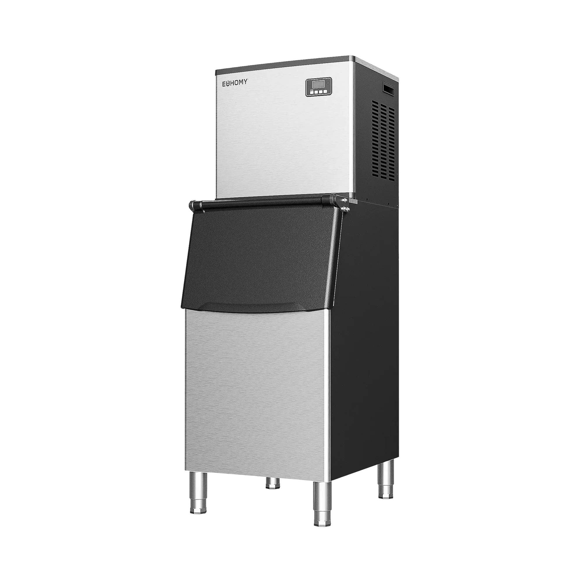 Euhomy Lucid L1 Cube Commercial Ice Maker with stainless steel finish and digital display