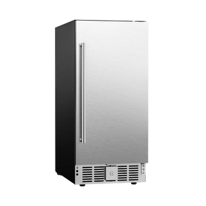 Euhomy Pulse 126 beverage refrigerator with stainless steel door and vertical handle