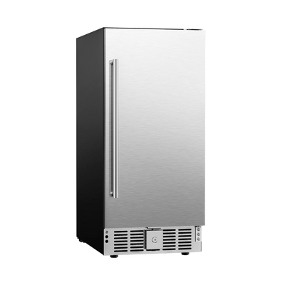 Euhomy Pulse 126 beverage refrigerator with stainless steel door and vertical handle