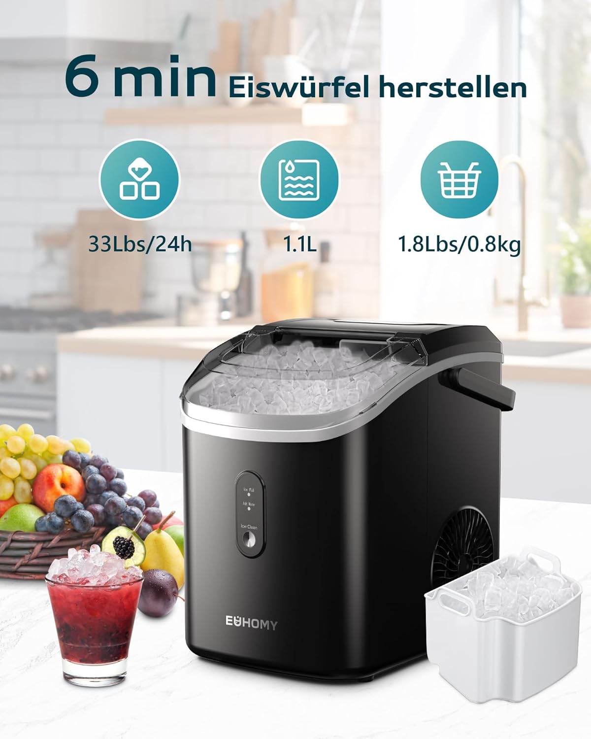 Euhomy Pearl H1 Nugget Ice Maker EU-Version